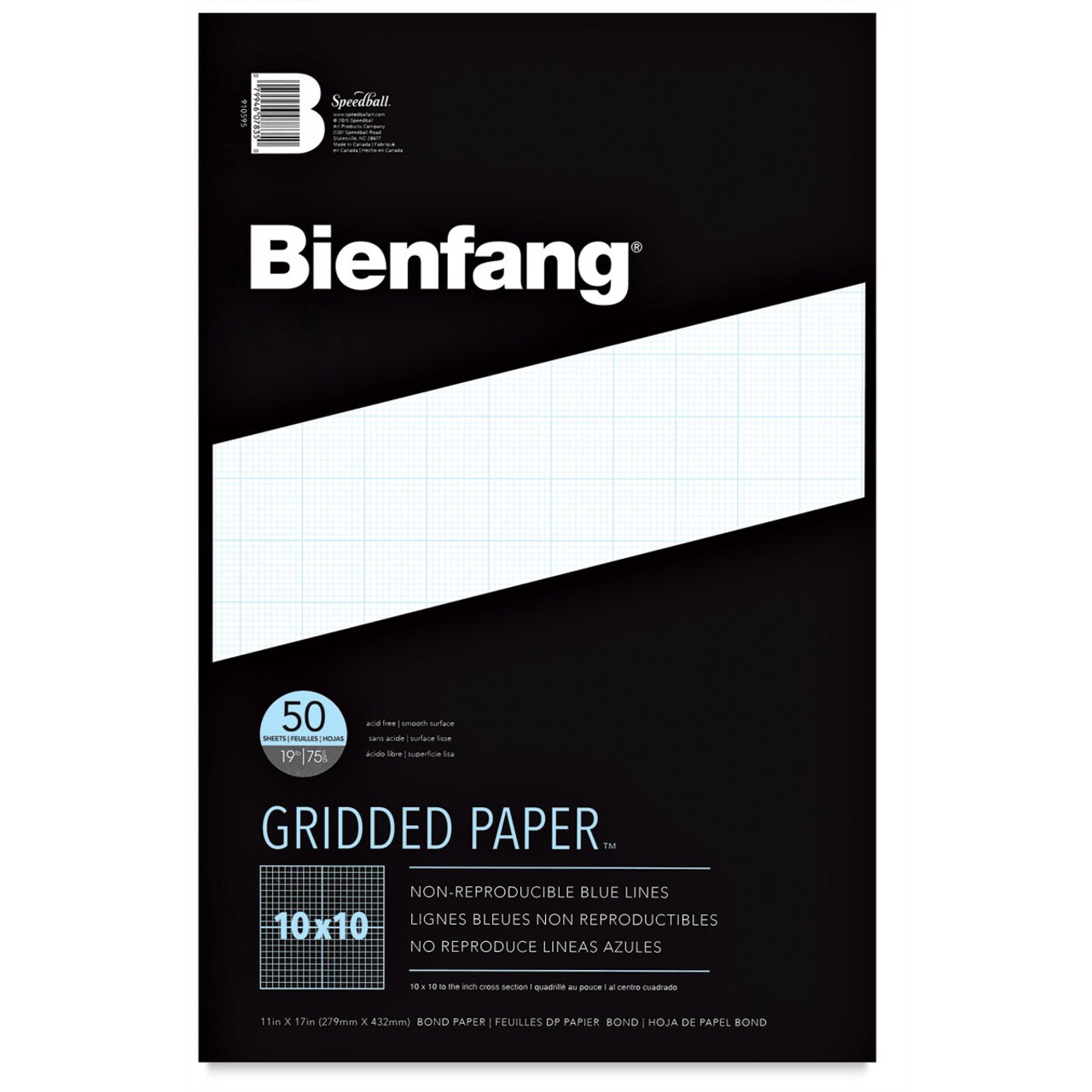 Bienfang Gridded Paper Pad - 10 x 10 Grid, 11" x 17", 50 Sheets